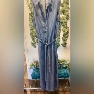 Gabrielle Union Chambray Wide Leg Jumpsuit - Size L